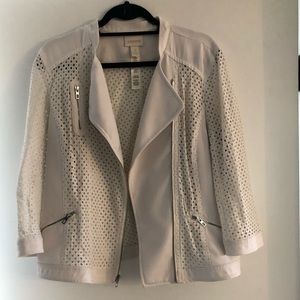 White Moto Jacket